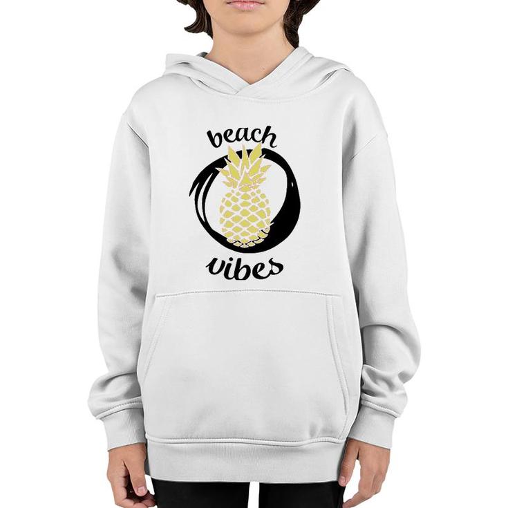 Beach Vibes  - Funny Pineapple Vacation  Plus Size Youth Hoodie