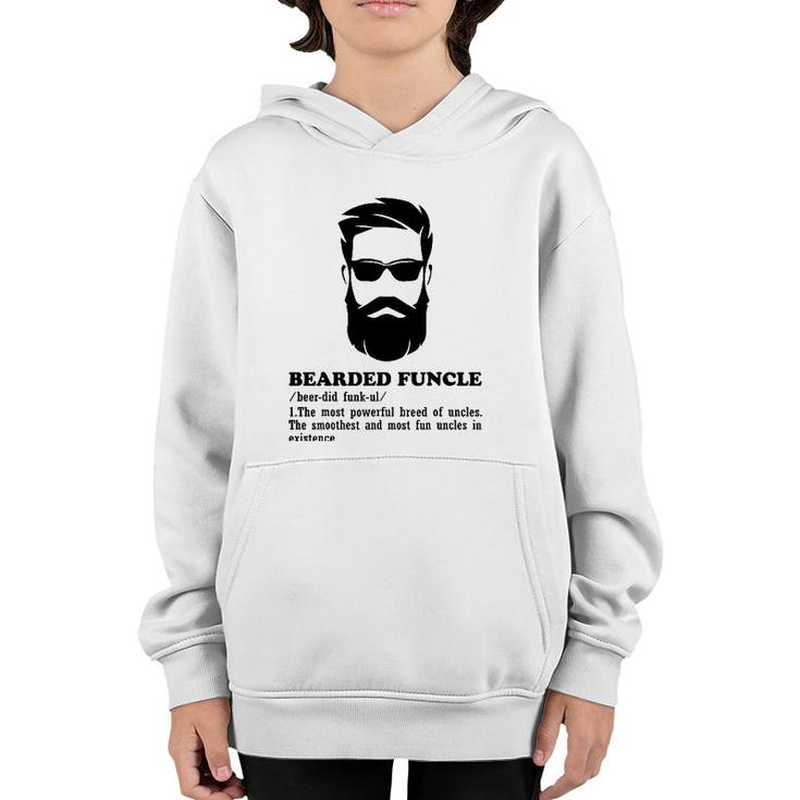 Bearded Funcle Funny Uncle Definition Funny Costume Youth Hoodie