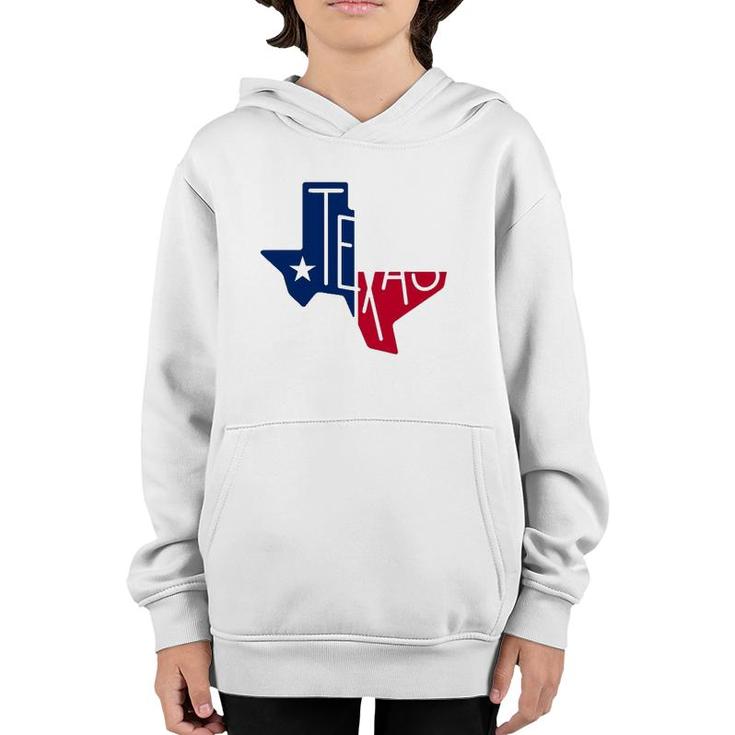 Beautiful Texas State Flag Star Silhouette Youth Hoodie