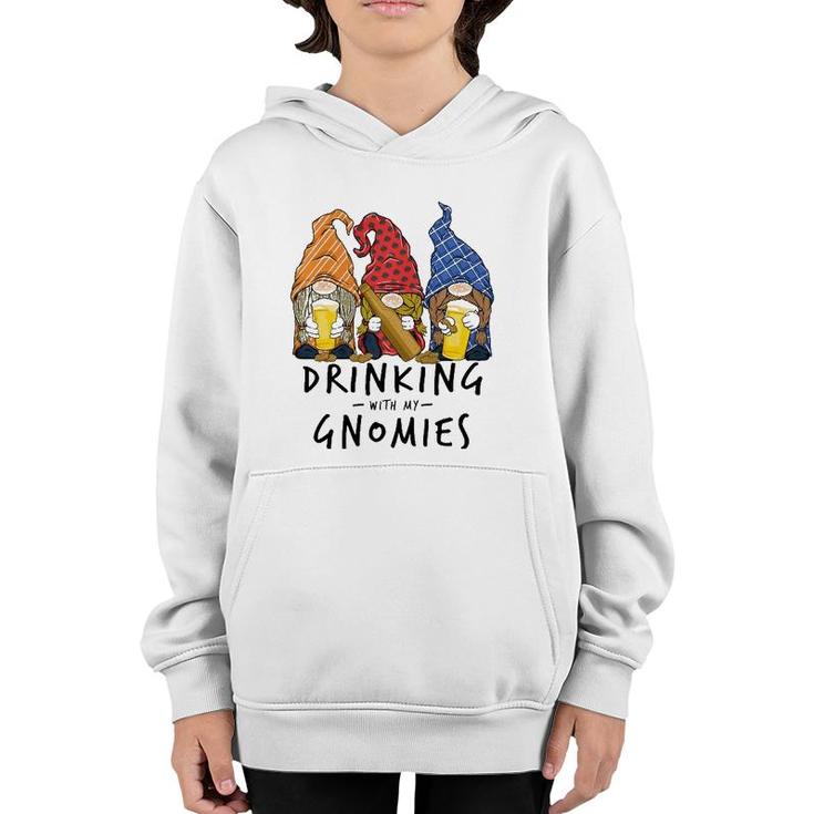 Beer Gnomes Drinking With My Gnomies Beer Drinking Men Women  Youth Hoodie