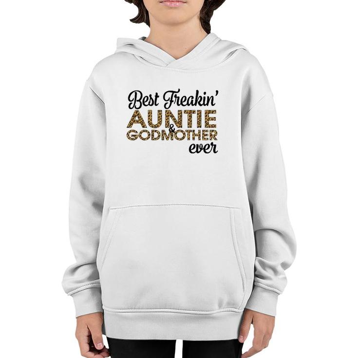 Best Freakin' Auntie & Godmother Ever Leopard Gift Youth Hoodie