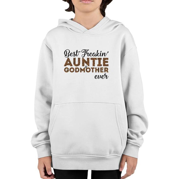 Best Freakin' Auntie & Godmother Ever Leopard Print Youth Hoodie