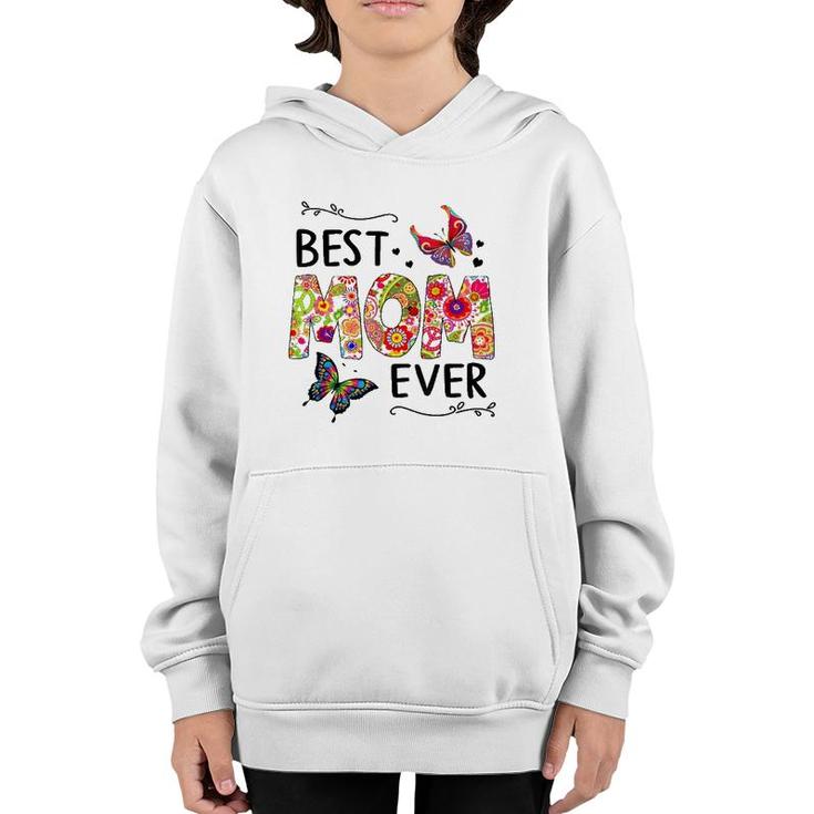 Best Mom Ever Colored Patterns Mother's Day Mama Youth Hoodie