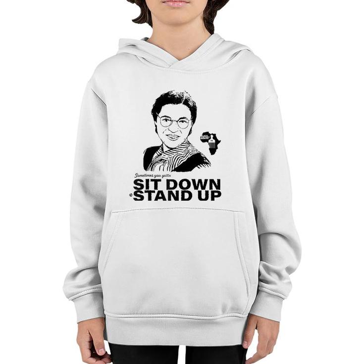 Black History Month Sometimes You Gotta Sit Down To Stand Up Raglan Baseball Tee Youth Hoodie