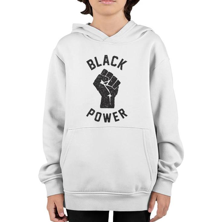 Black Power Raised Fist Vintage Youth Hoodie
