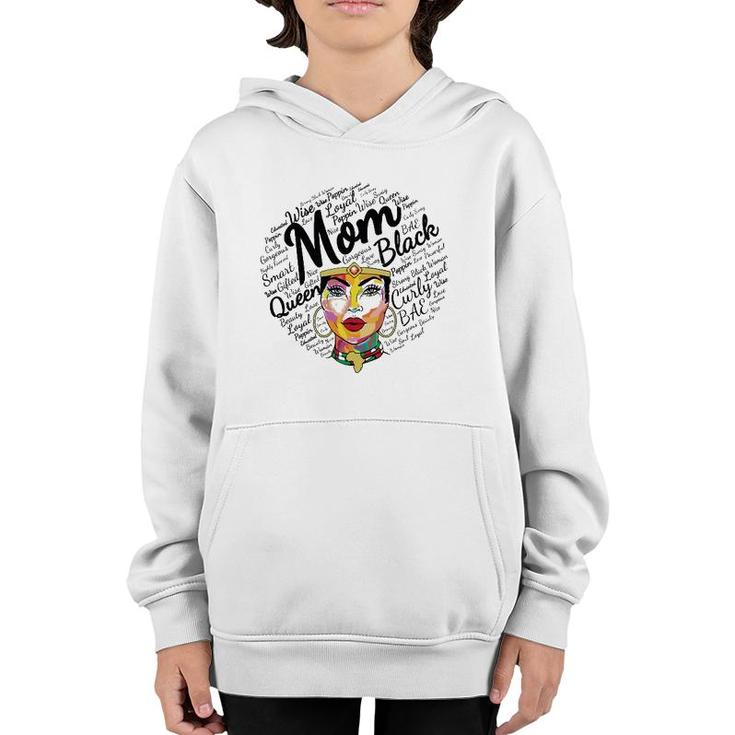 Black Queen Mom  Gift African American Mother's Day Youth Hoodie