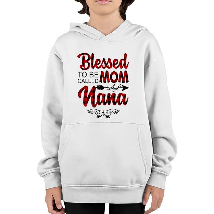 Blessed To Be Called Mom And Nana  Floral Grandma Youth Hoodie