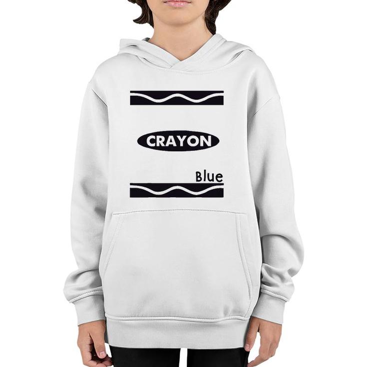 Blue Crayon Graphic Halloween Costume Group Team Matching Youth Hoodie