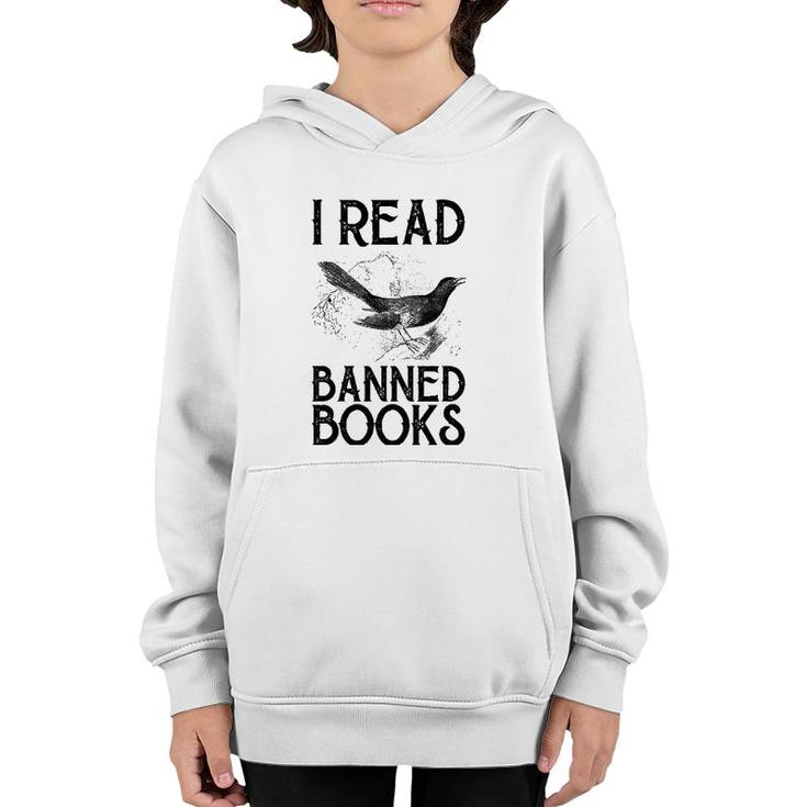 Book Lover's Vintage I Read Banned Books Reading Lovers Youth Hoodie