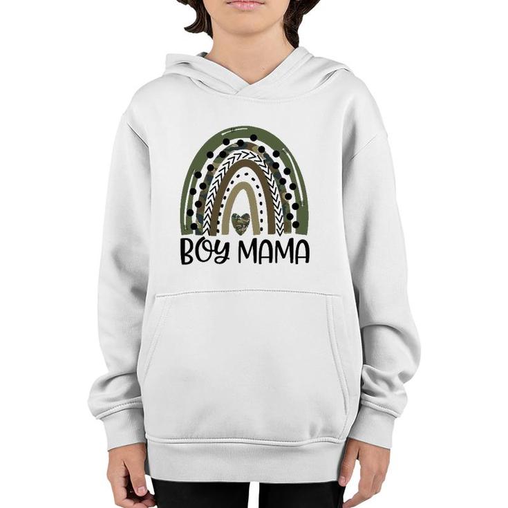 Boy Mom Rainbow Camo Leopard Funny Mom Mothers Day Gift Youth Hoodie