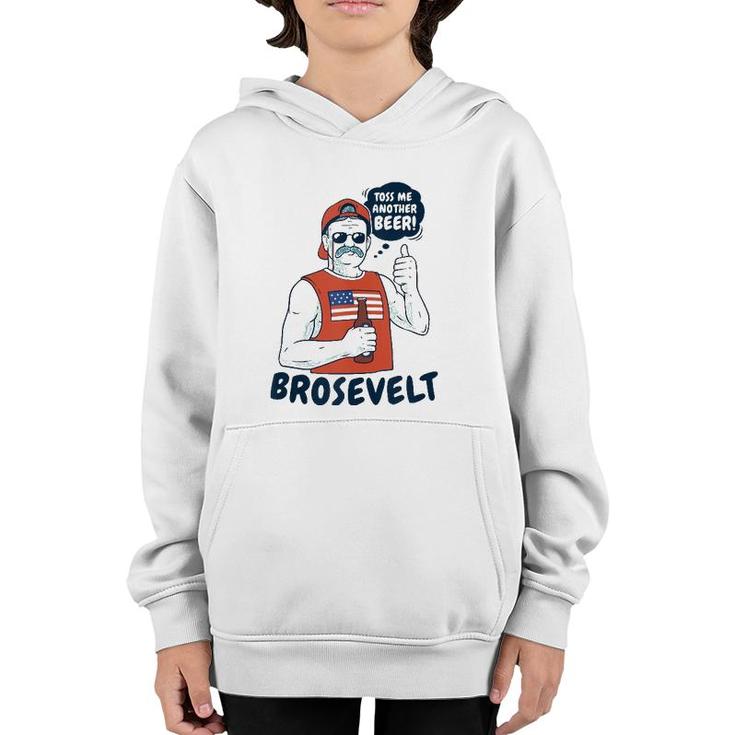 Brosevelt Teddy Roosevelt Bro With A Beer 4Th Of July Tank Top Youth Hoodie