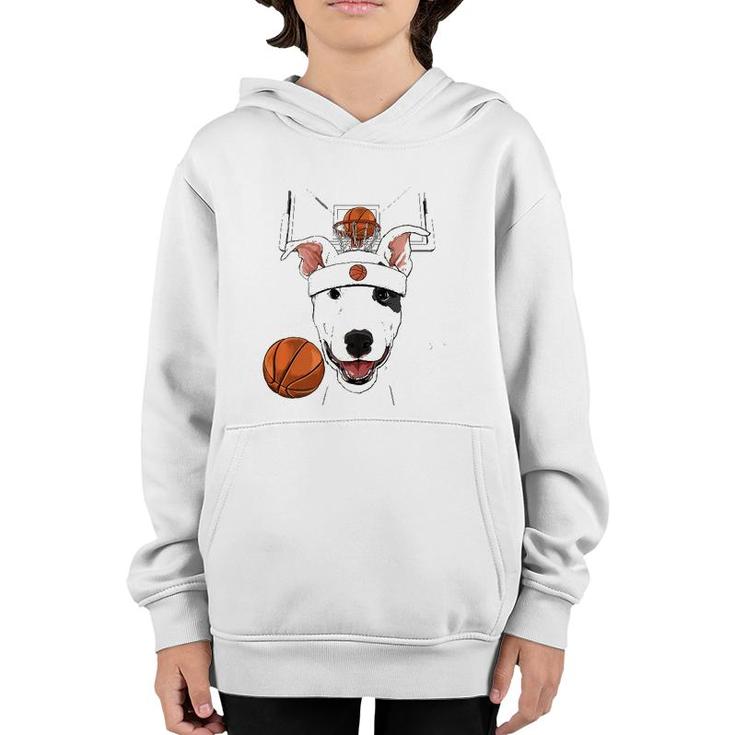 Bull Terrier Basketball Dog Lovers Basketball Player  Youth Hoodie