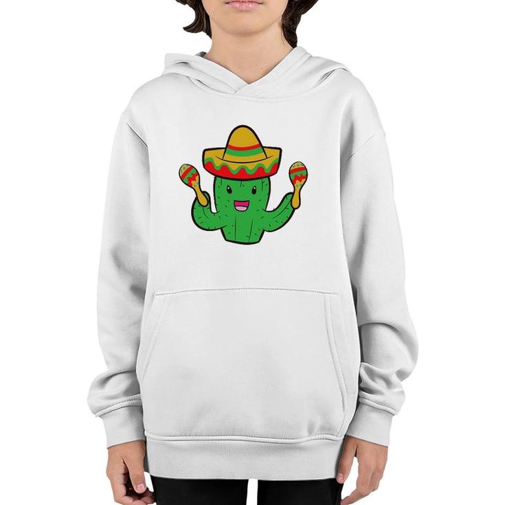Cactus With Sombrero Cinco De Mayo Mexican Cactus Youth Hoodie
