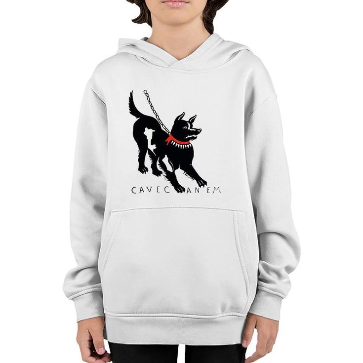 Cave Canem Beware Of Dog Youth Hoodie