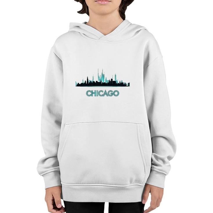 Chicago Skyline Design Windy City Lovers Gift Nice Souvenir Premium Youth Hoodie