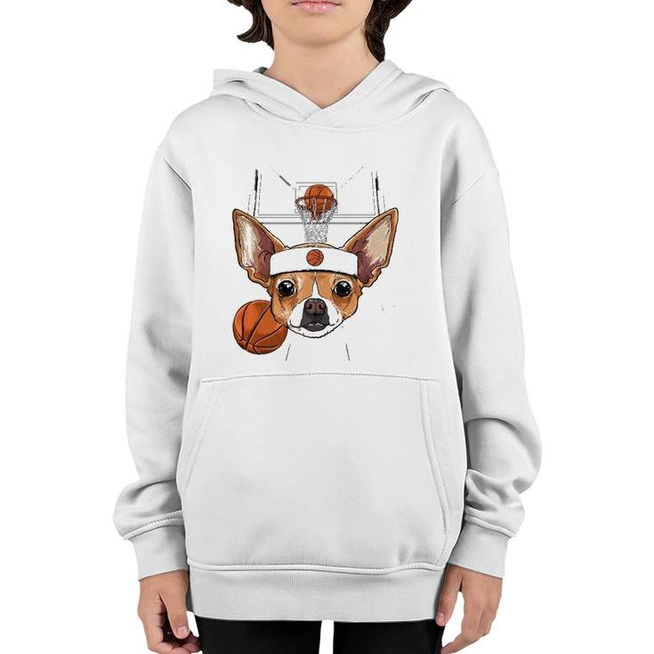 Chihuahua Basketball Dog Lovers Basketball Player  Youth Hoodie