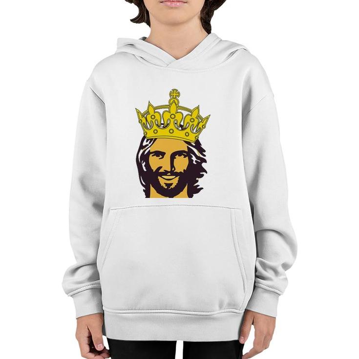 Christian Faith Jesus With King Crown Design Youth Hoodie