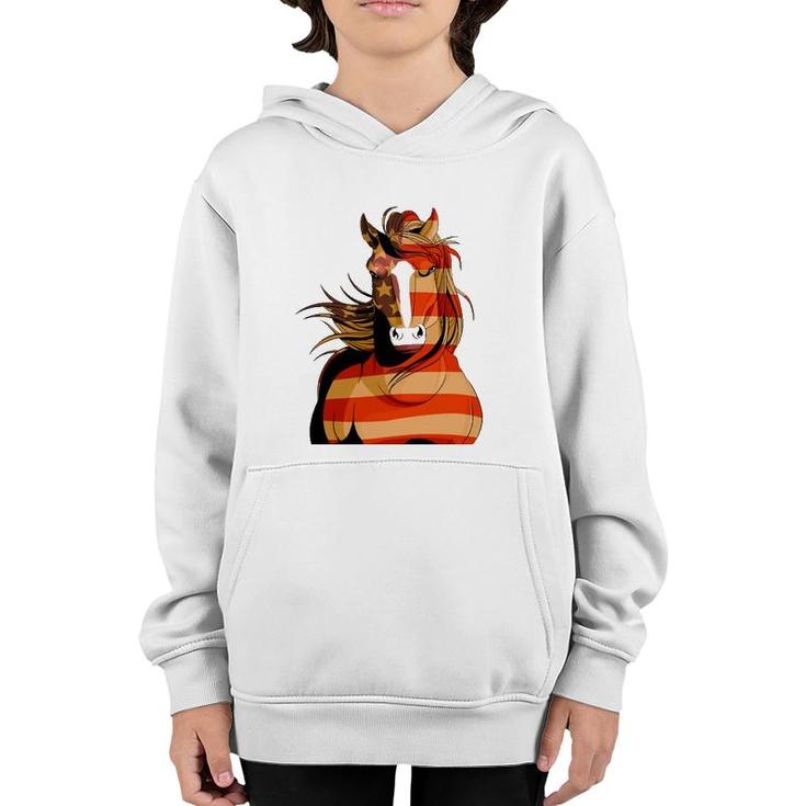 Clydesdale Horse Merica 4Th Of July American Patriotic Youth Hoodie