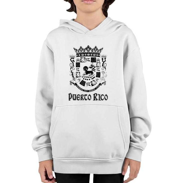 Coat Of Arms Puerto Rico Souvenir Gift Puerto Rican Vacation  Youth Hoodie