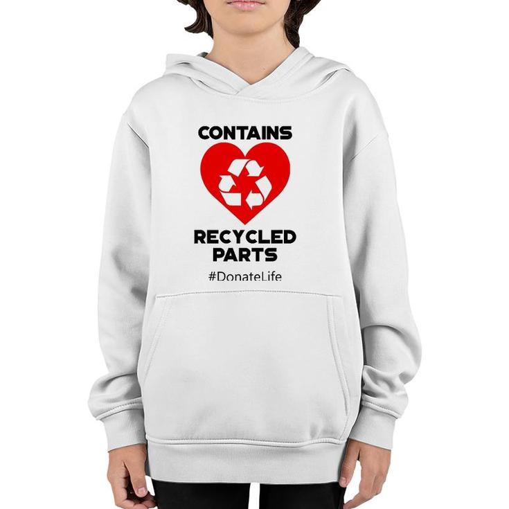 Contains Recycled Parts Heart Transplant Recipients Design Youth Hoodie