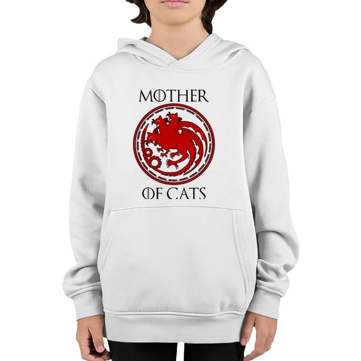 Cool Mother Of Cats Design For Cat And Kitten Enthusiasts Youth Hoodie