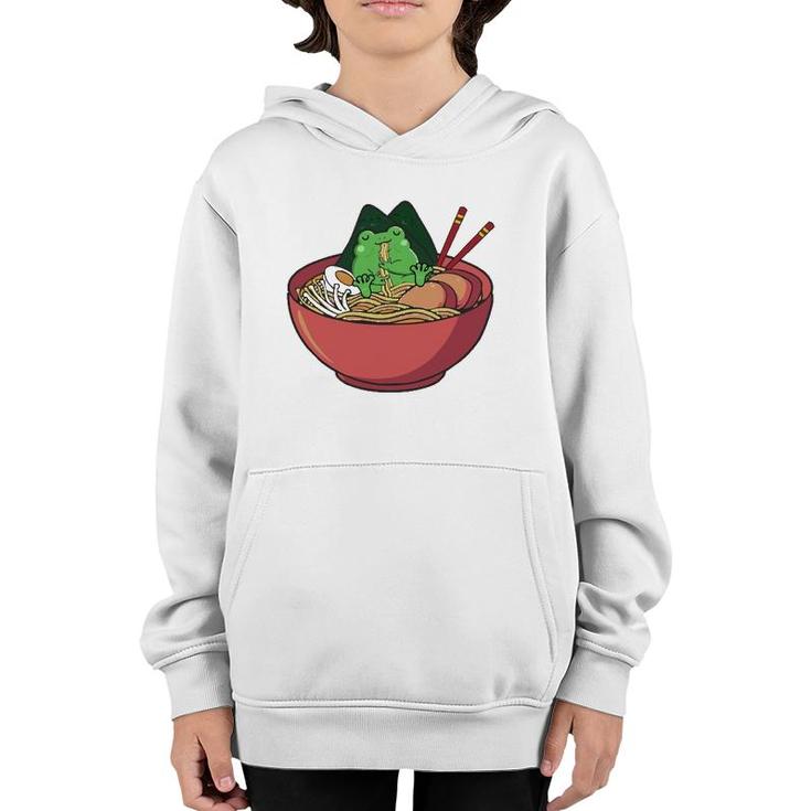 Cute Frog Eating Ramen Japanese Noodles Lover Funny  Youth Hoodie