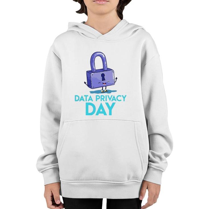 Data Protection Day Happy Padlock Data Privacy Youth Hoodie