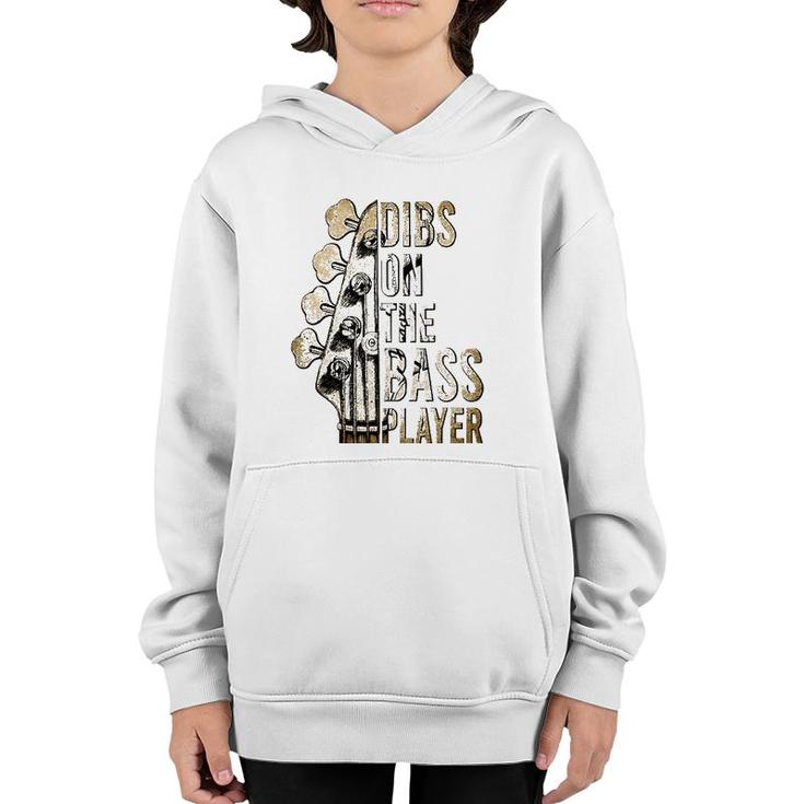 Dibs On The Bass Player Guitar Musician Youth Hoodie