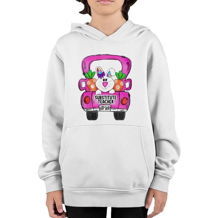 Easter Bunny Truck Substitute Teacher Squad Youth Hoodie