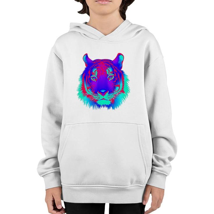 Edm Electronic Dance Techno Colorful Tiger Rave Youth Hoodie