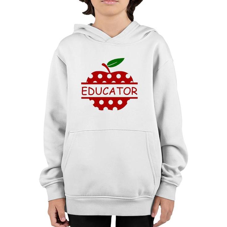 Educator Red Apple Teacher Gift Youth Hoodie