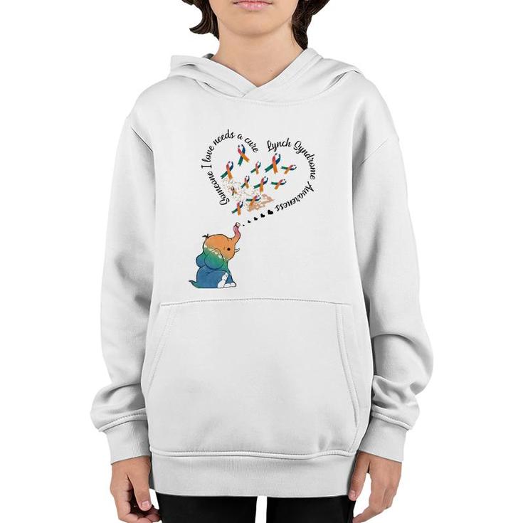 Elephant Someone I Love Needs Cure Lynch Syndrome Awareness Youth Hoodie