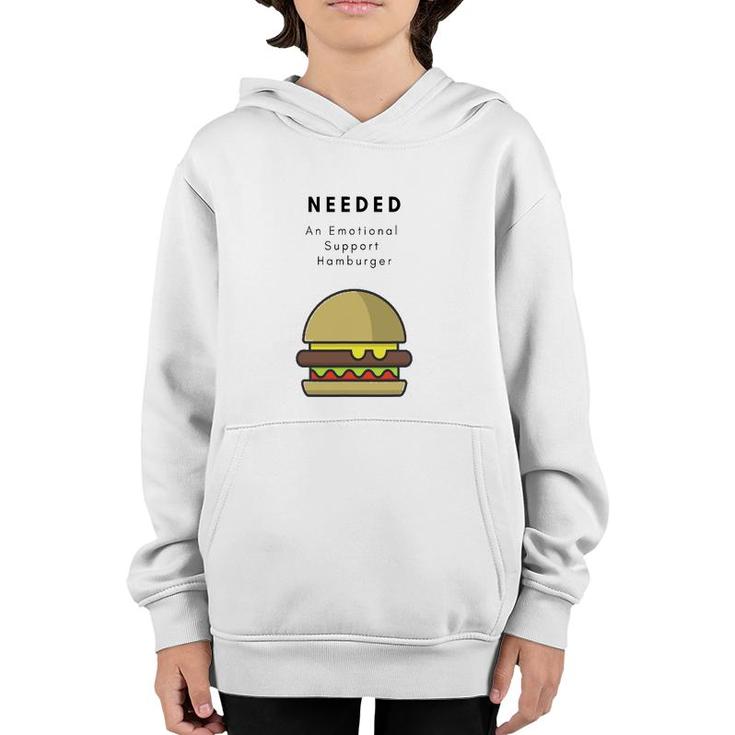Emotional Support Hamburger Lover Gift Youth Hoodie