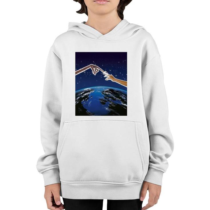 ET Light Up Finger Touch Space View Graphic Youth Hoodie