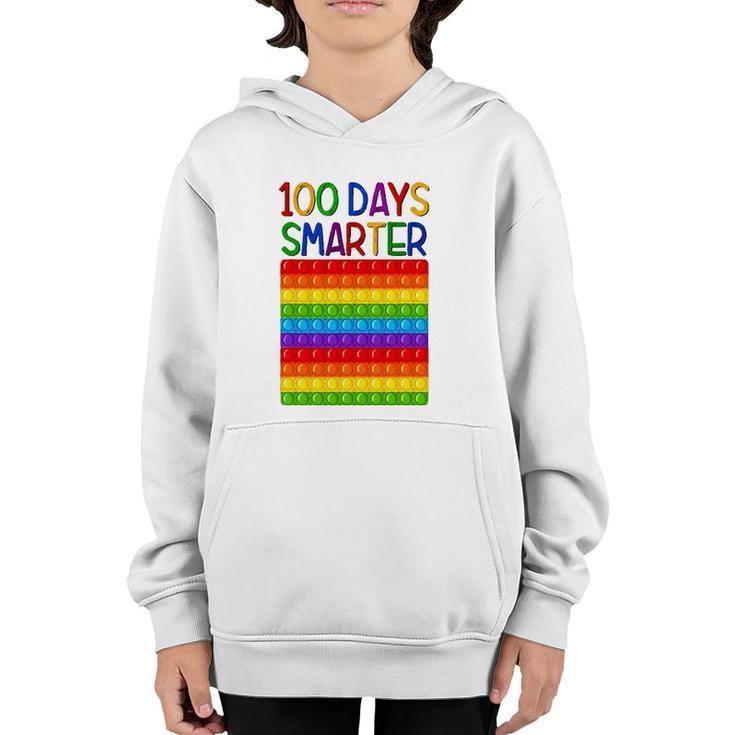 Fidget Toy 100 Days Smarter Poppin 100 Days Of School Pop It Youth Hoodie