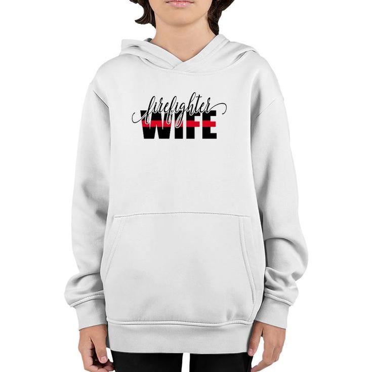 Firefighter Wife Thin Red Line Youth Hoodie