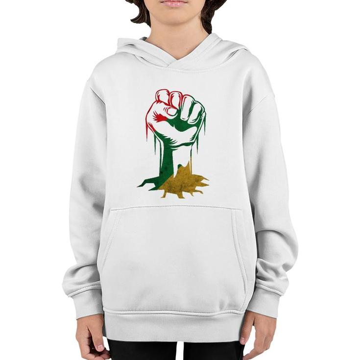 Fist Power For Black History Month Or Juneteenth Youth Hoodie