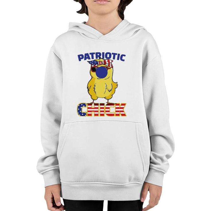 Fourth Of July 4Th Cute Patriotic Chick American Flag Gift  Youth Hoodie