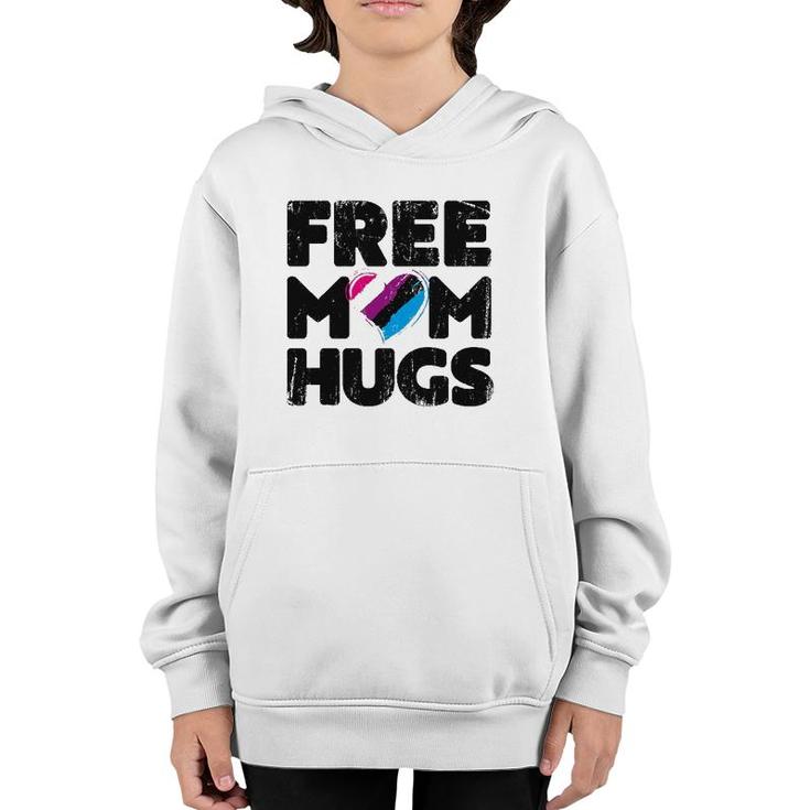 Free Mom Hugs  Free Mom Hugs Genderfluid Pride Lgbtqia Youth Hoodie
