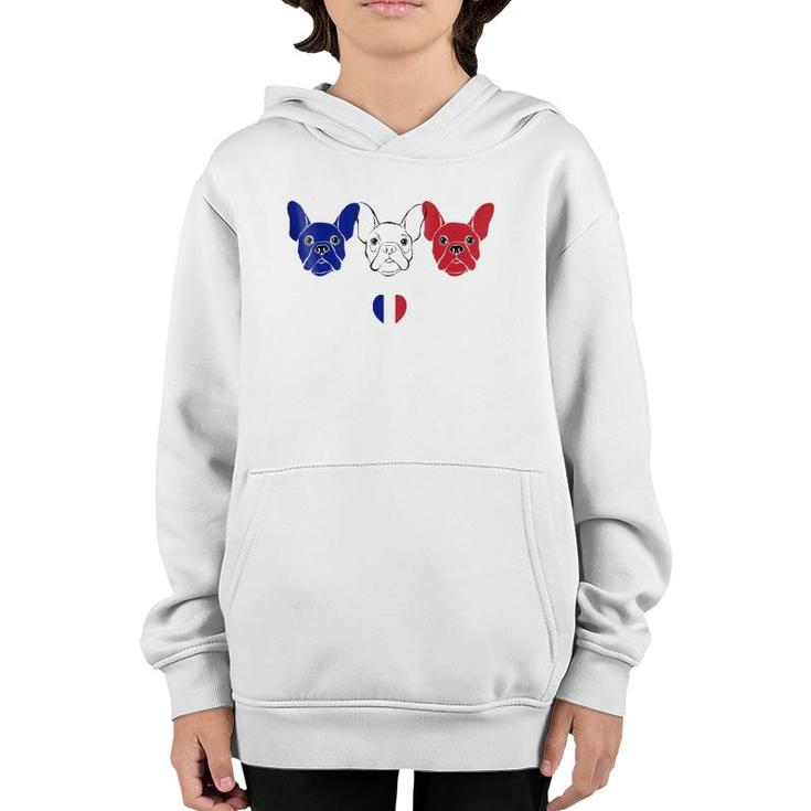 French Bulldog Lover Patriotic Youth Hoodie
