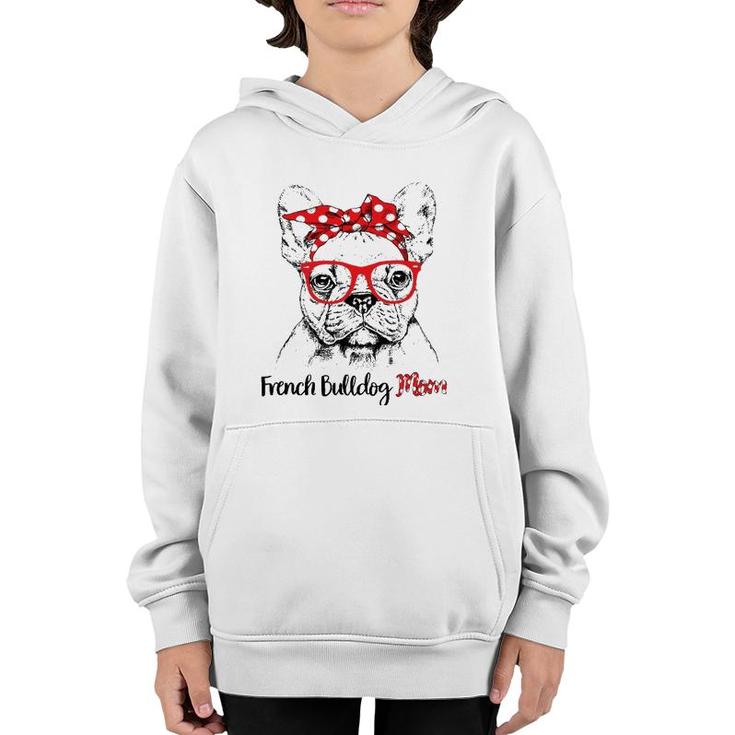 French Bulldog Mom Happy Mother's Day Red Headband Gift Youth Hoodie