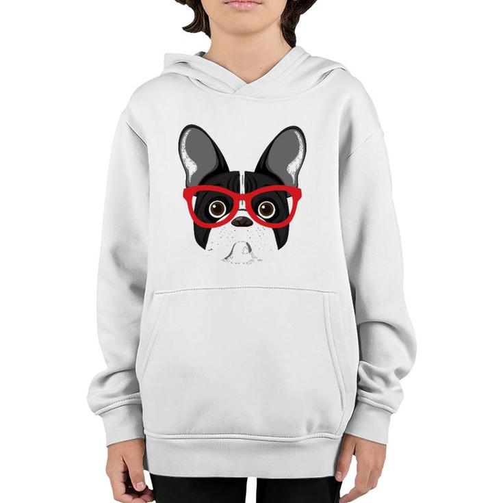 Frenchie With Glasses - Frenchie Bulldog  Youth Hoodie