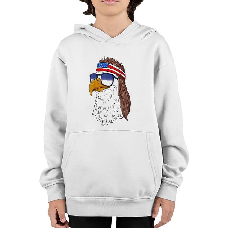 Funny  American Bald Eagle Mullet 4Th Of July Youth Hoodie
