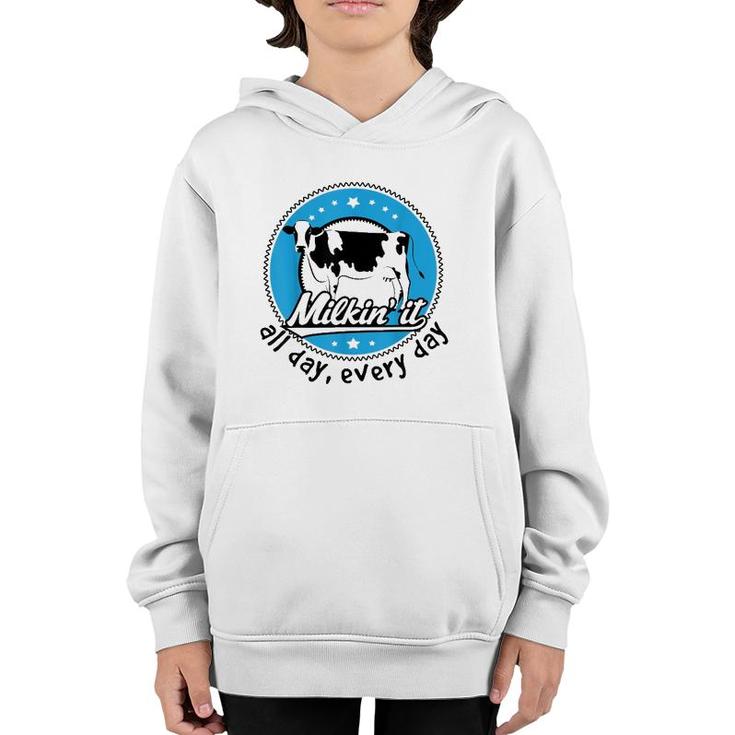 Funny Dairy Farmer All Day Every Day Youth Hoodie