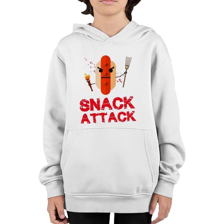 Funny Hot Dog Snack Attack Food Snacks Youth Hoodie