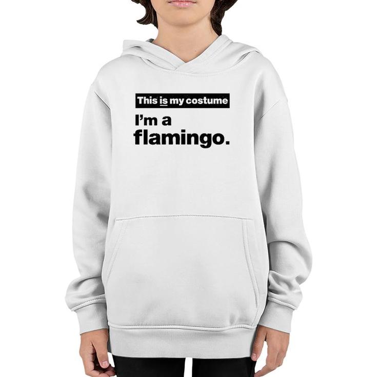Funny Lazy This Is My Halloween Costume Pink Flamingo Youth Hoodie