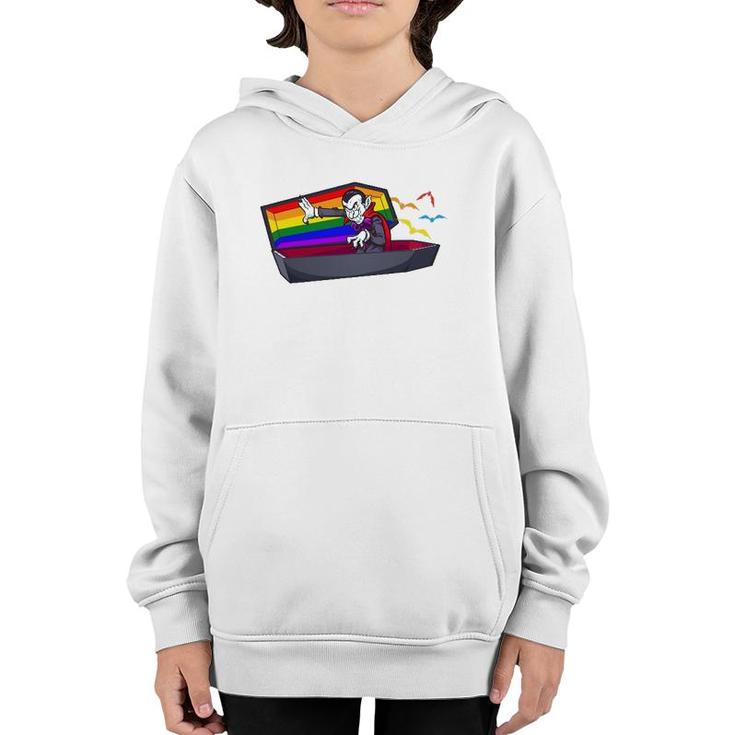 Funny Lgbt Gay Pride Vampire And Bats Halloween Youth Hoodie