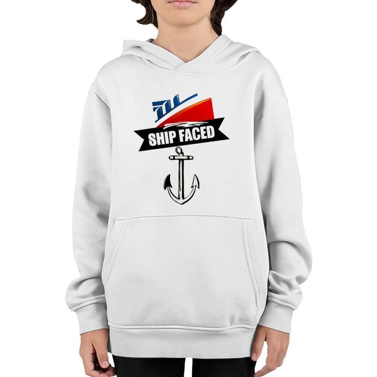Funny Ship Faced Booze Cruise & Boating Nautical Pun Youth Hoodie