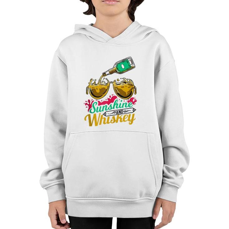 Funny Summer Vacation Gift Sunshine And Whiskey  Youth Hoodie