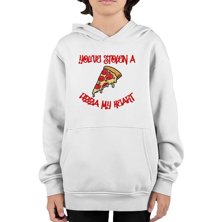 Funny Valentines Day Food  Stolen Pizza My Heart Foodie Youth Hoodie